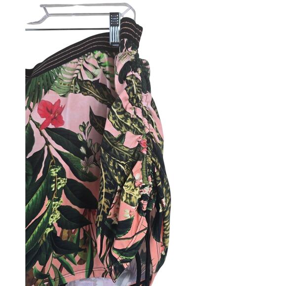 Cacique Swim Black Pink Floral Hawiaan Summer Swim Skort 24 NWT - Picture 2 of 8